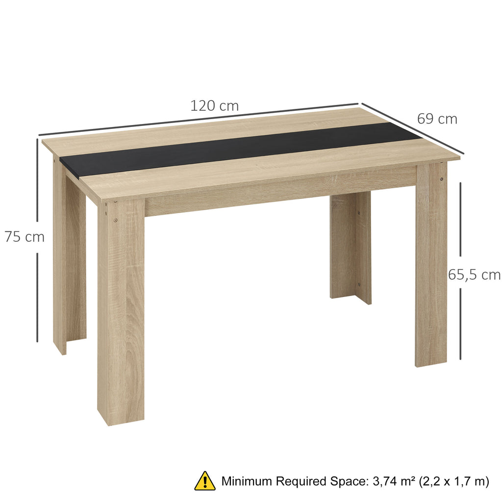 Table à manger design moderne en bois, 120 x 69 cm