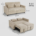 Canapé convertible 4 en 1 en chenille marron, 167 cm