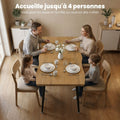 Table à manger 4 personnes effet chêne, 110 x 70 cm