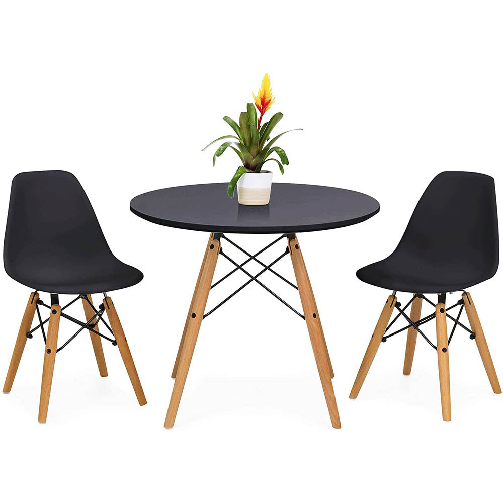 Ensemble table et 4 chaises de salle à manger noires